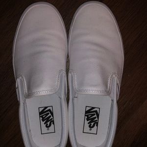White Slip On Vans